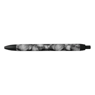 Stylo Noir Papillons gris Imprimer