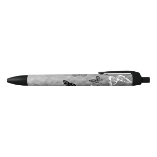 Stylo Noir Papillons noirs de blanc de n
