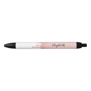 Stylo Noir Parties scintillant de séchage rose pâle Nom du 