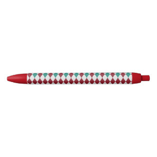 Stylo Noir Parties scintillant Diamant Rouge et Bleu