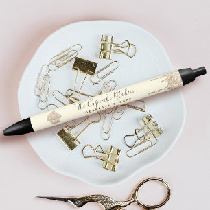 Stylo Noir Parties scintillant d'or Drives Cupcake Boulangeri