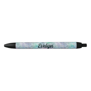 Stylo Noir Parties scintillant Holographique personnalisée