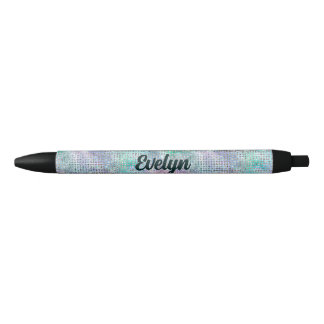 Stylo Noir Parties scintillant Holographique personnalisée