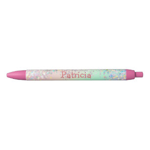 Stylo Noir Parties scintillant holographique Unicorn