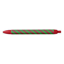 Stylo Noir Parties scintillant Red & Green Stripes