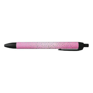 Stylo Noir Parties scintillant rose Cheetah Imprimer
