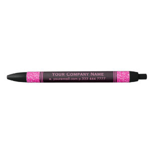 Stylo Noir Parties scintillant rose élégante modèle personnal