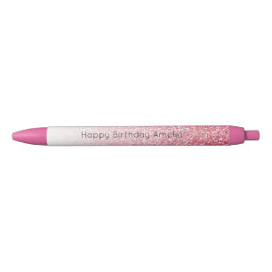 Stylo Noir Parties scintillant rose Faux Glam Anniversaire
