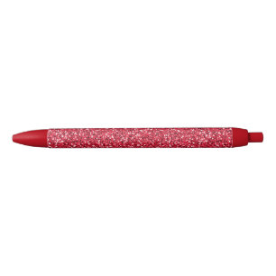 Stylo Noir Parties scintillant rouge brique