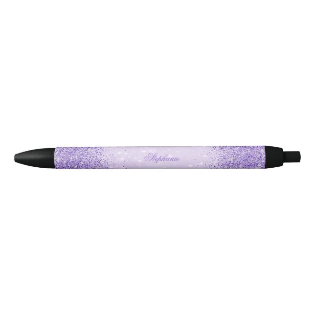 Stylo Noir Parties scintillantes pourpres fascinantes (Devant)