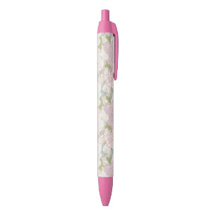 Stylo Noir Pastel Peony & Butterfly Flower Motif