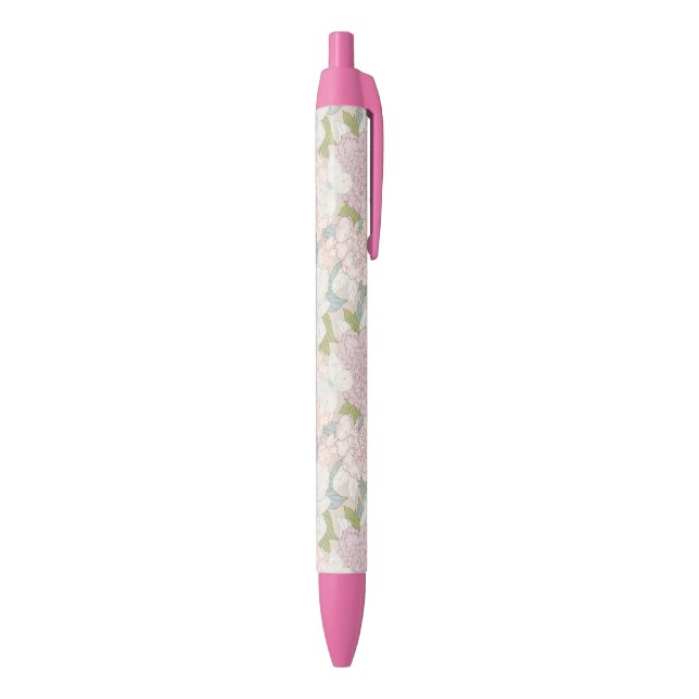 Stylo Noir Pastel Peony & Butterfly Flower Motif (Bas (Vertical))
