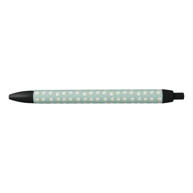Stylo Noir Pastel Teal Christmas Snowmen Faces (Devant)