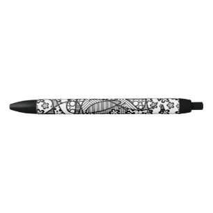 Stylo Noir Patchwork noir et blanc 04 de motif