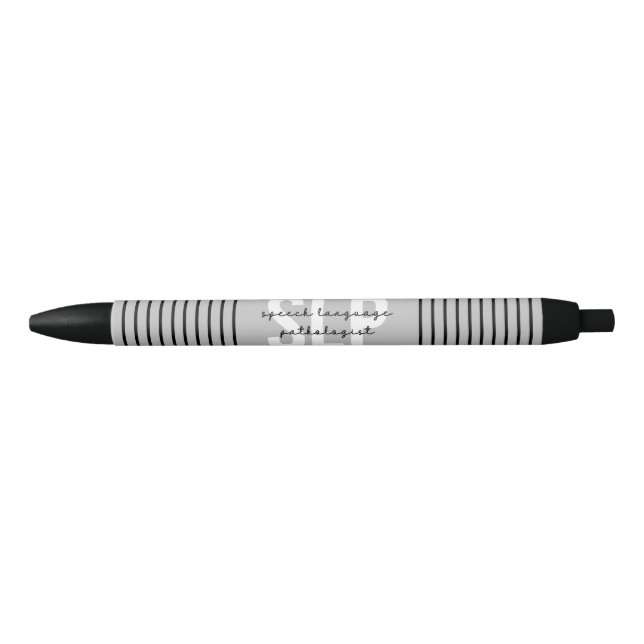 Stylo Noir Pathologiste orthophoniste SLP Stripes (Devant)