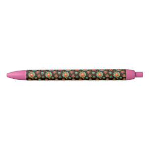 Stylo Noir Pattern de Ethnic Brooches Seamless