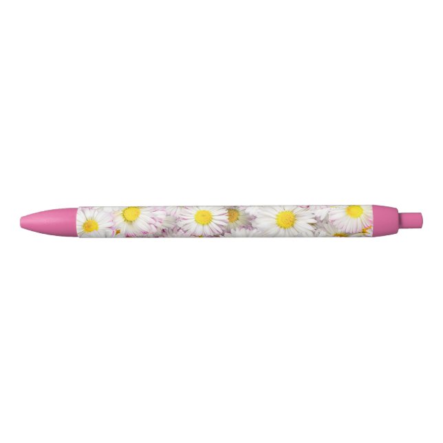 Stylo Noir Patters Pink Purple Daisy Flower (Devant)