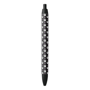 Stylo Noir Paw Motif, Chien Paws, White Paws, Lilac Hearts