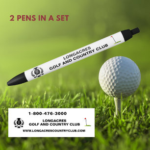 Stylo Noir Pays & Ligue de golf Logo du club Site web Télépho
