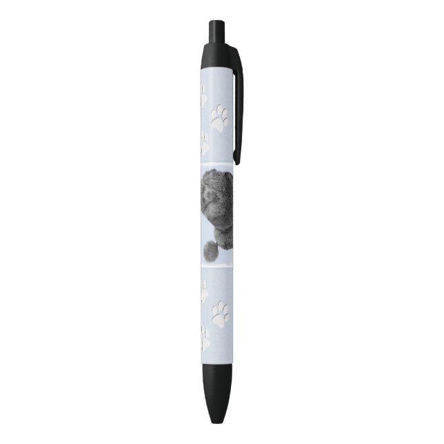 Stylo Noir Peinture de caniche Miniature Jouet noir Art origi (Bas (Vertical))
