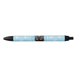 Stylo Noir Peinture de chats de Siamese - Cute Original Cat A