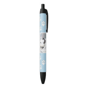 Stylo Noir Peinture des Pyrénées - Art original du chien