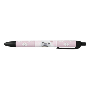 Stylo Noir Peinture française de Bulldog (Crème/Blanc)