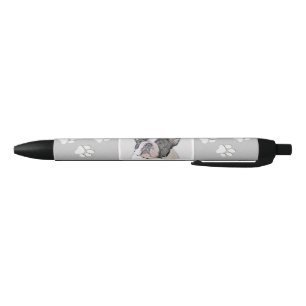 Stylo Noir Peinture française de Bulldog (Pied de broche) - A