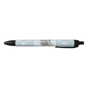Stylo Noir Peinture norvégienne Elkhound - Art original Chien