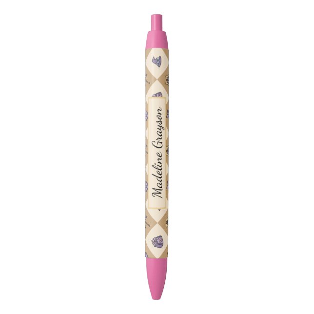 Stylo Noir Personalized Magic Academy Wizard School Gold (devant Vertical)