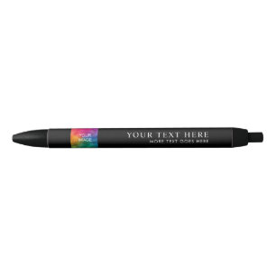 Stylo Noir Personnalisé Ajouter le nom Office Business Logo I