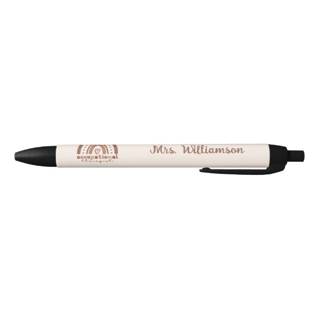 Stylo Noir Personnalisé Boho Arc-en-ciel OT ergothérapie (Bas)