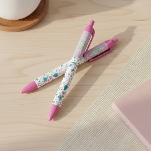 Stylo Noir Personnalisé Lumière Turquoise Bleu Vert Rose Viol