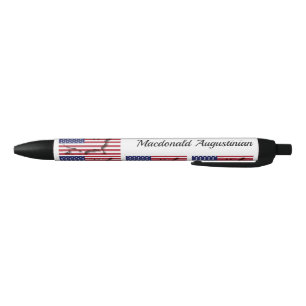 Stylo Noir Personnalisé Patriotique Drapeau USA