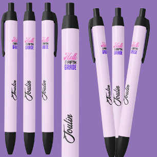 Stylo Noir Personnalisé Retour à l'école 5e année