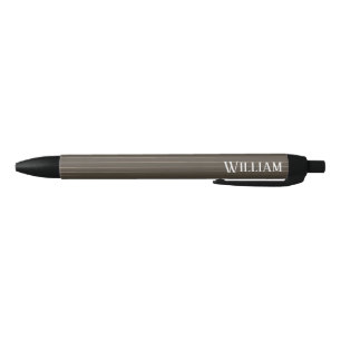 Stylo Noir Personnalised brown retro pinstripes