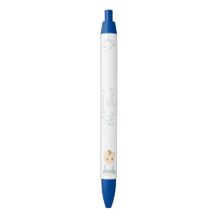 Stylo Noir Petit bébé garçon et son Baby shower mobile