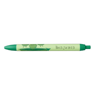 Stylo Noir Petits pois sauteurs en pod dessin animé illustrat