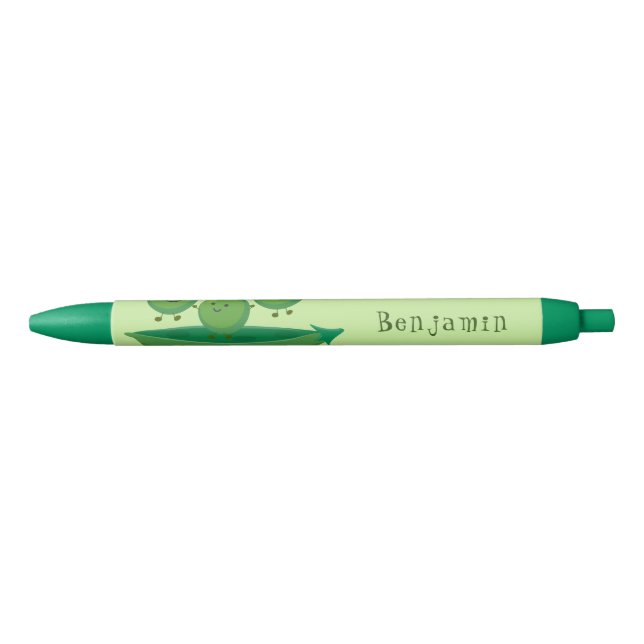 Stylo Noir Petits pois sauteurs en pod dessin animé illustrat (Devant)