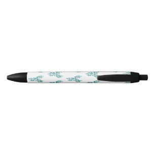 Stylo Noir Phoenix bleu se lève sur blanc