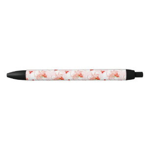 Stylo Noir Phoenix Oiseau Et Phoenix Fleur Motif Sans Faille