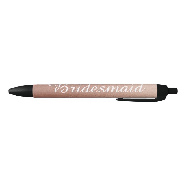 Stylo Noir Photo d'or Rose personnalisée (Bas)