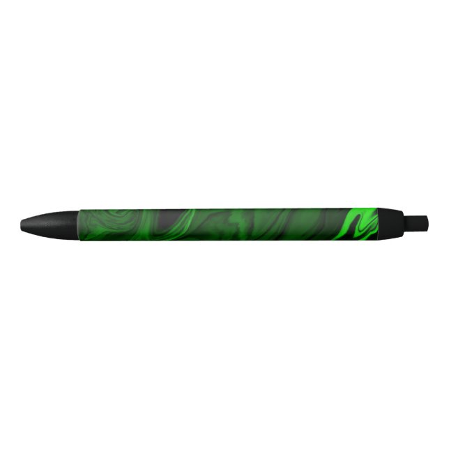 Stylo Noir pierre de malachite verte à texture (Devant)