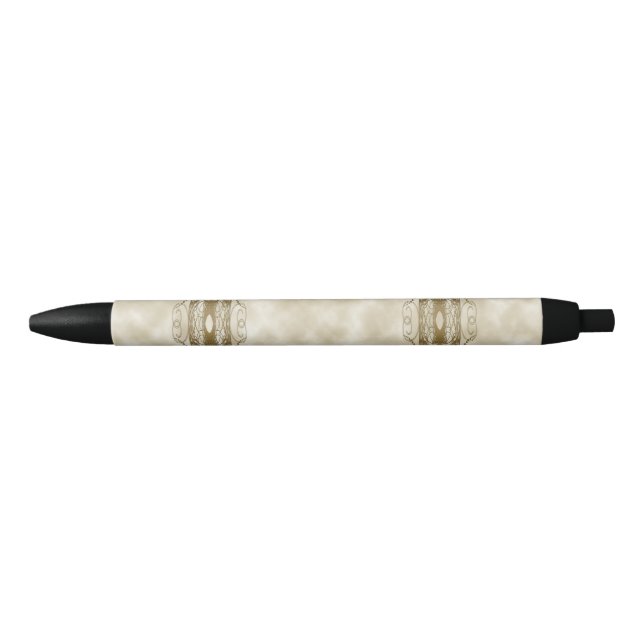 Stylo Noir Piliers d'or (Devant)