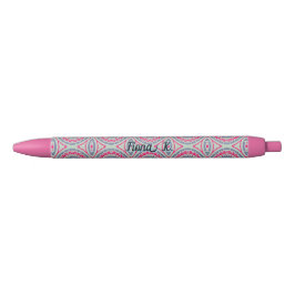 Stylo Noir Pink Name Personalised Ballpoint Pen