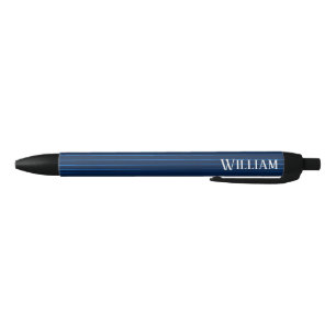 Stylo Noir Pinstripes bleu marine personnalisées