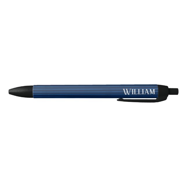 Stylo Noir Pinstripes bleu marine personnalisées (Bas)