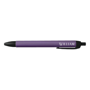 Stylo Noir Pinstripes pourpres