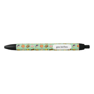 Stylo Noir Pixel Art Delicious Cakes Pattiserie Motif