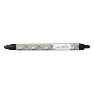 Stylo Noir Pixel Art Gothique Éffrayant Motif crâne